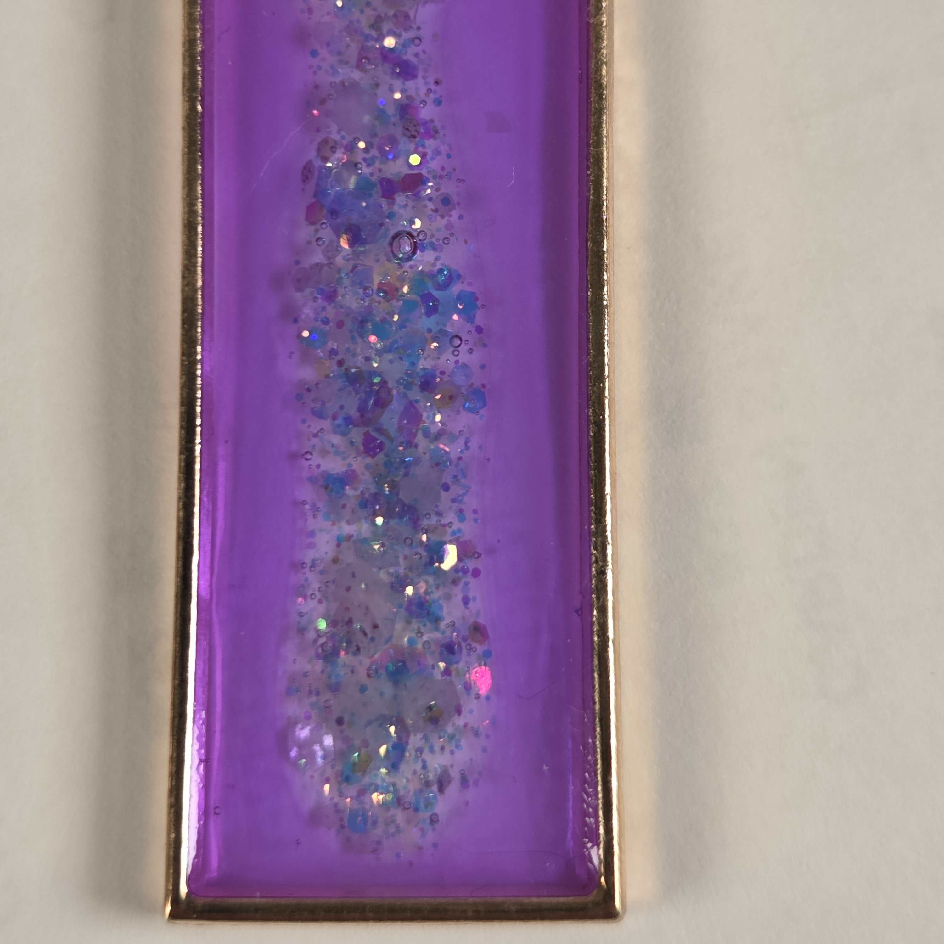 Purple And Gold Rectangular Pendant